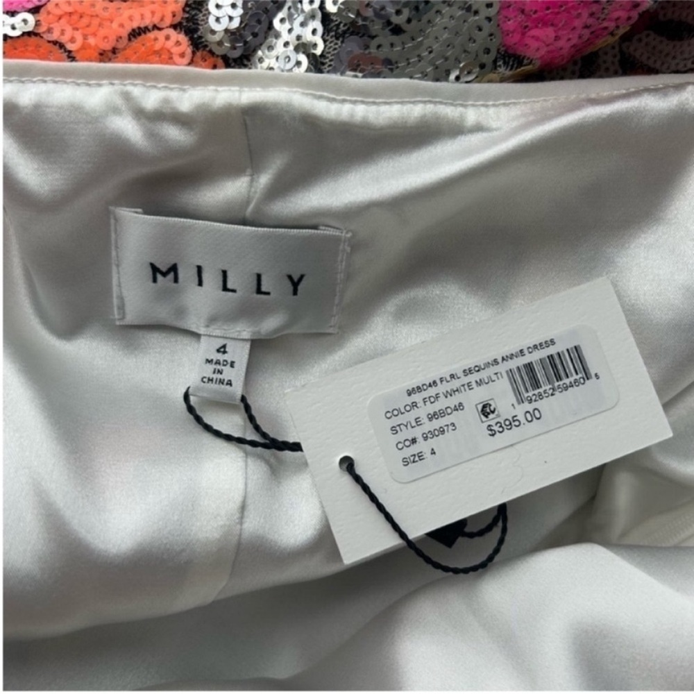 NWT Milly Annie Floral Sequin Midi Dress - Picture 9 of 10